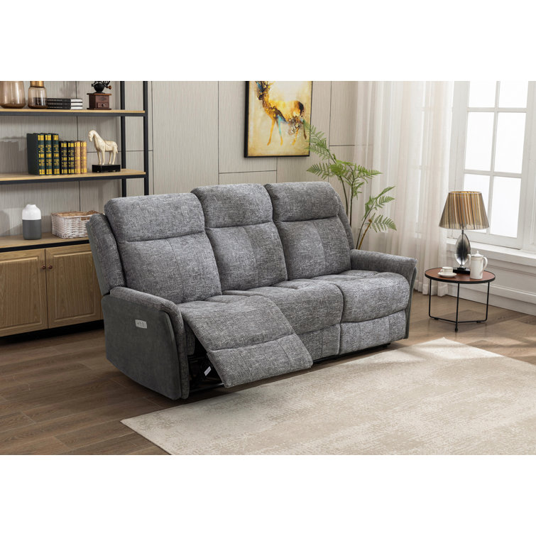 Rosalind Wheeler Cera 202Cm Pillow Top Arm Reclining Sofa Wayfair.co.uk
